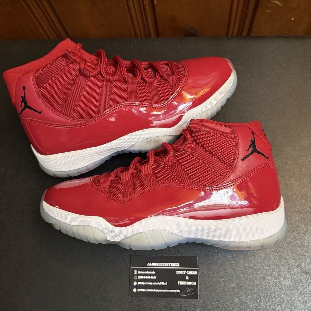 Air Jordan 11 Retro OG Win Like 96s Gym Red Size 9.5 Men (378037-623)